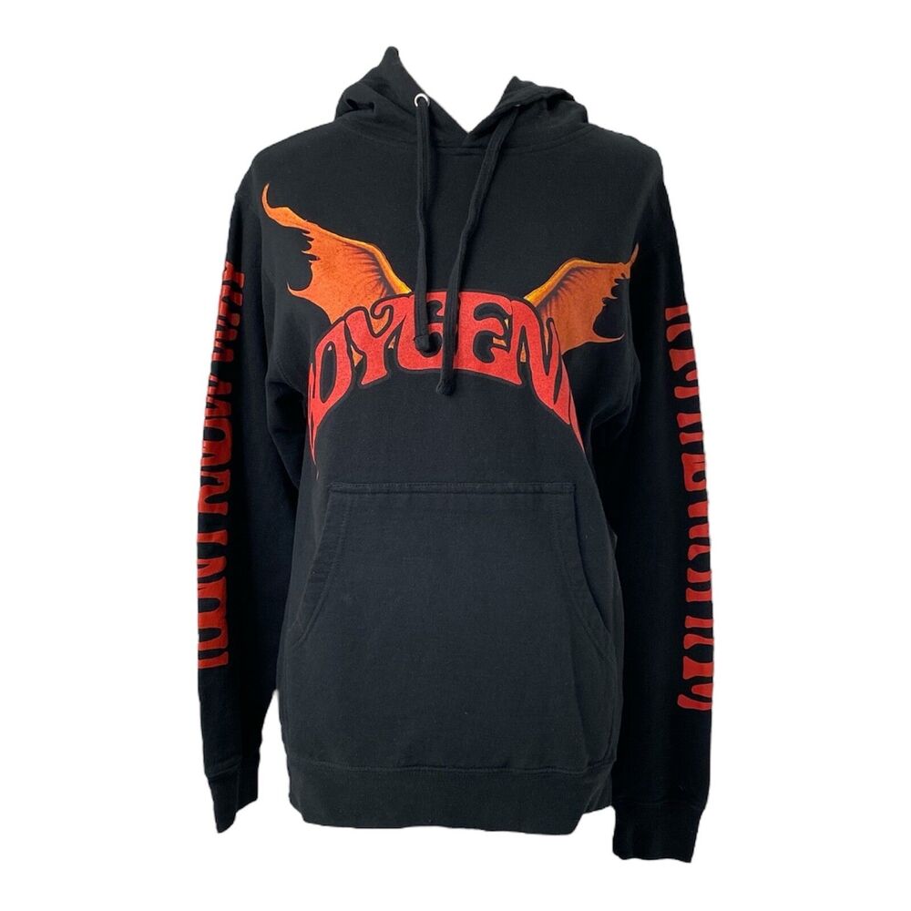 BoyGenius Tour Men’s Small Demon Hoodie Black Graphic Print Long Sleeve